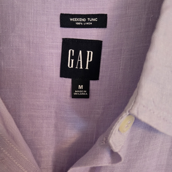 GAP Women's Lavender Long Sleeve Linen Weekend Tunic - Picture 4 of 4